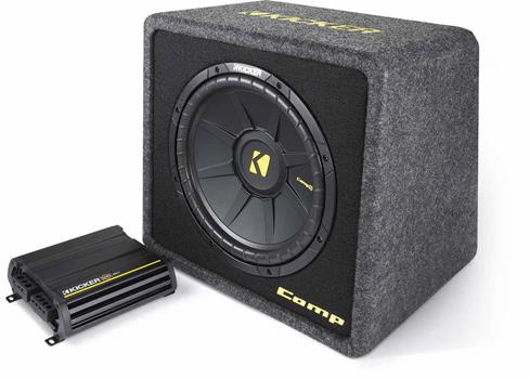 The Kicker amplifier and subwoofer